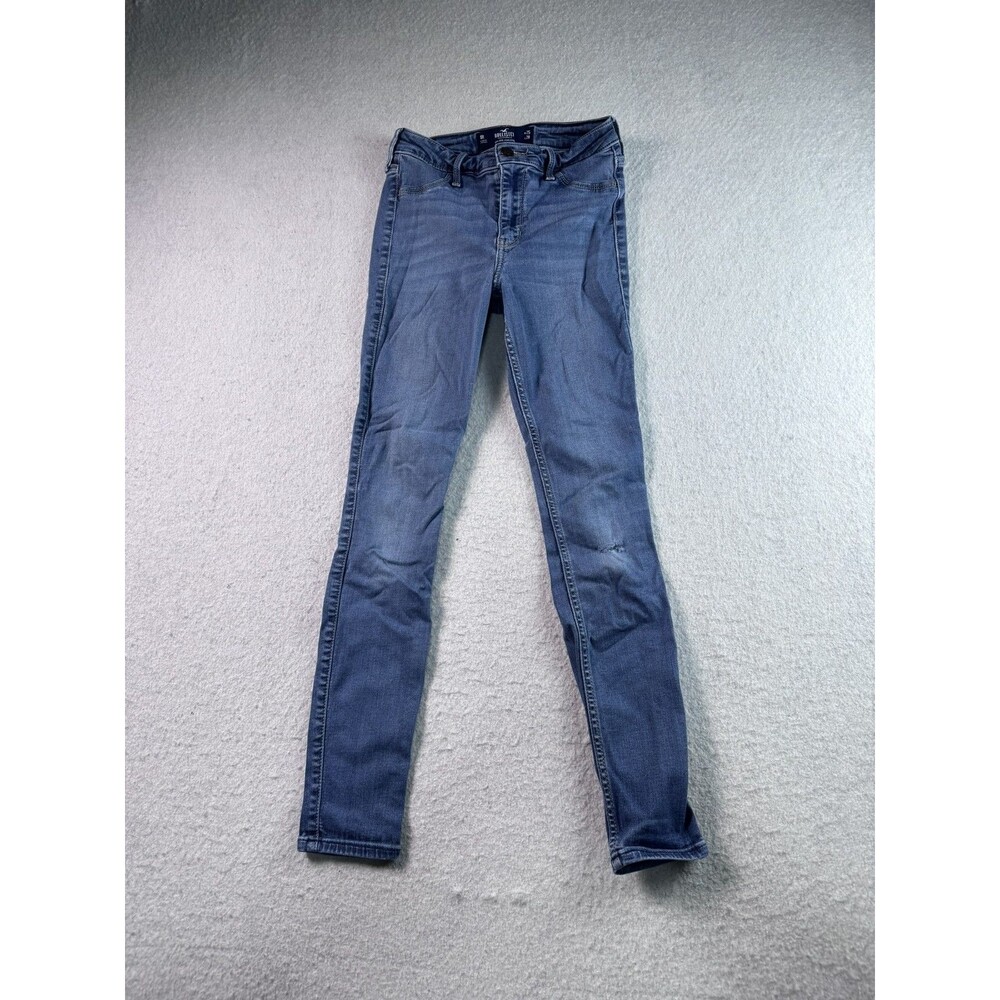 Hollister Girls High-Rise Super Skinny Jeans Denim Blue Size W25 L28 (Measured